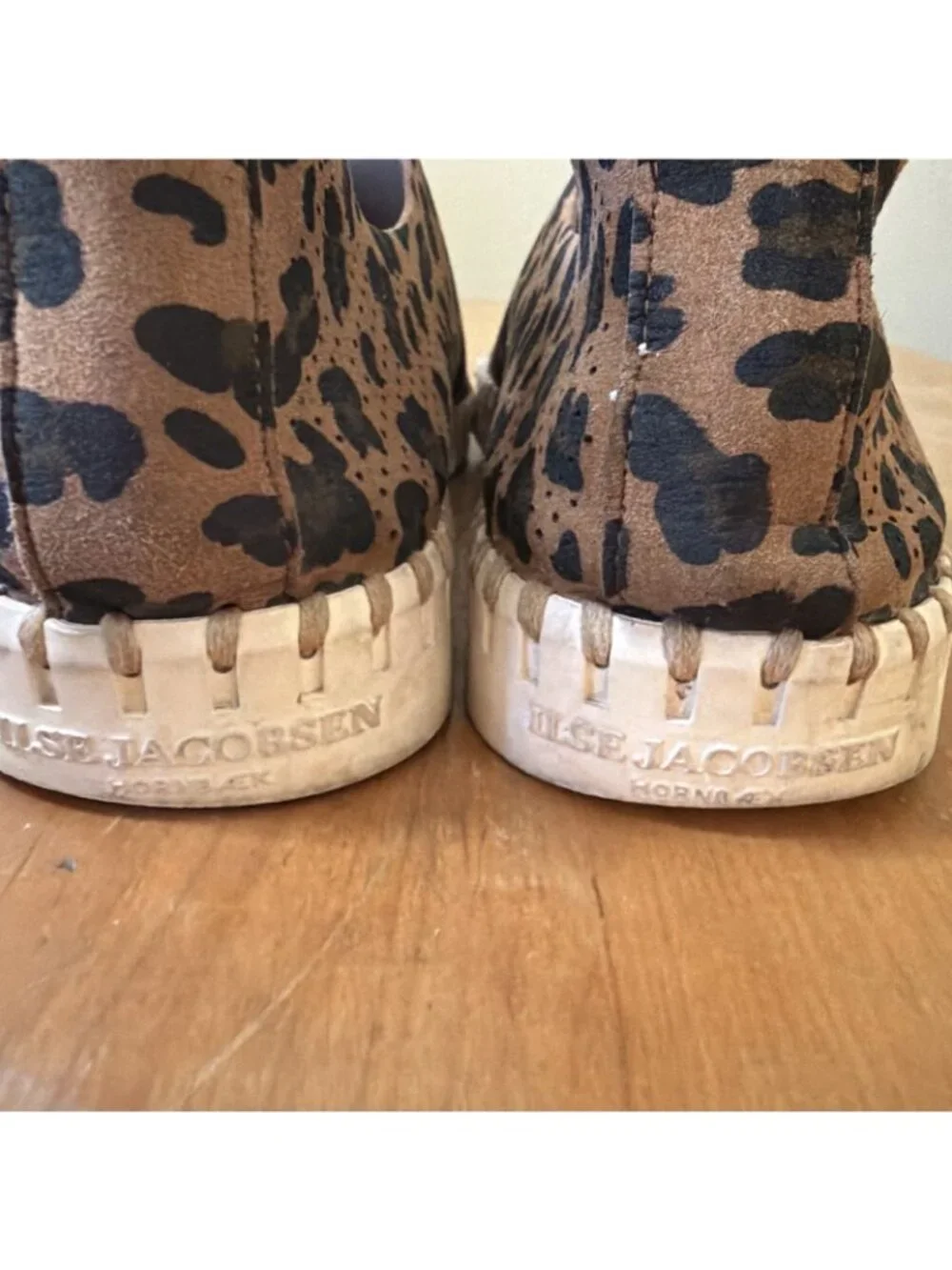 Ilse Jacobsen Tulip Slip On Shoes 40 Womens 9 Brown Leopard Comfort Summer